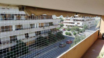 Rete Di Protezione Anticaduta Per Bambini E Animali | Maglia 3 Cm Corda 4 Mm | Sicurezza Scale E Balconi In Poliestere Marrone